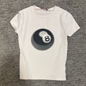 Edikted White 8-Ball Crop Top